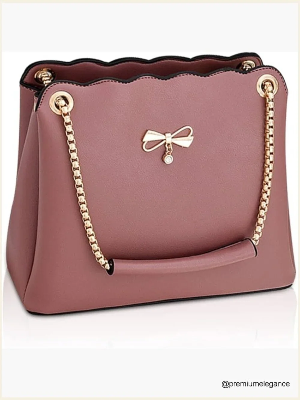 Elegant PU Leather Chain Shoulder Handbag Satchel Clutch Ladies Bag
